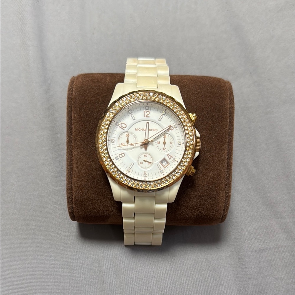 Michael Kors Elegant Gold and Cream Watch